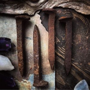 4 Railroad Spikes Vintage American Rail Spikes IronMagick Witchcraft Protection